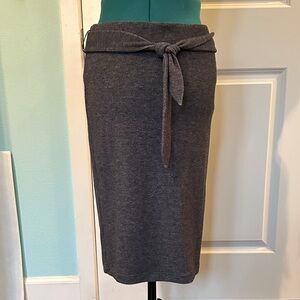 LOFT Dark Gray Pencil Skirt with Tie